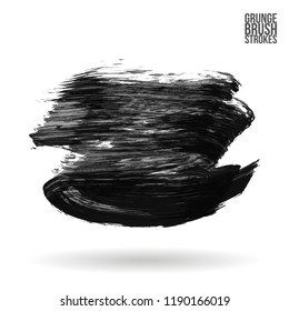 Grey  brush stroke and texture. Grunge vector abstract hand - painted element. Underline and border design.