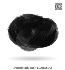 Grey  brush stroke and texture. Grunge vector abstract hand - painted element. Underline and border design.