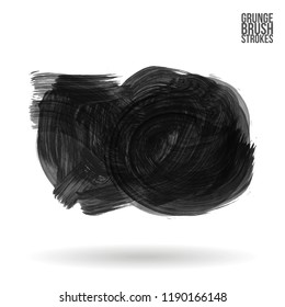 Grey  brush stroke and texture. Grunge vector abstract hand - painted element. Underline and border design.