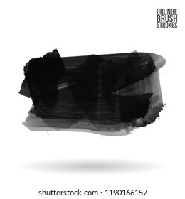 Grey  brush stroke and texture. Grunge vector abstract hand - painted element. Underline and border design.