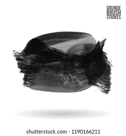 Grey  brush stroke and texture. Grunge vector abstract hand - painted element. Underline and border design.