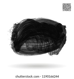 Grey  brush stroke and texture. Grunge vector abstract hand - painted element. Underline and border design.