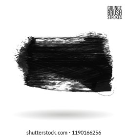 Grey  brush stroke and texture. Grunge vector abstract hand - painted element. Underline and border design.
