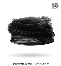 Grey  brush stroke and texture. Grunge vector abstract hand - painted element. Underline and border design.