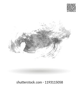 Grey  brush stroke and texture. Grunge vector abstract hand - painted element. Underline and border design.