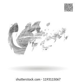 Grey  brush stroke and texture. Grunge vector abstract hand - painted element. Underline and border design.