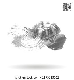 Grey  brush stroke and texture. Grunge vector abstract hand - painted element. Underline and border design.