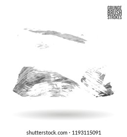 Grey  brush stroke and texture. Grunge vector abstract hand - painted element. Underline and border design.