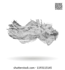 Grey  brush stroke and texture. Grunge vector abstract hand - painted element. Underline and border design.