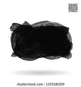 Grey brush stroke and texture. Grunge vector abstract hand - painted element. Underline and border design.