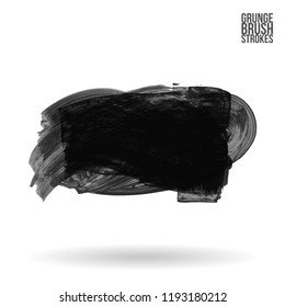 Grey brush stroke and texture. Grunge vector abstract hand - painted element. Underline and border design.