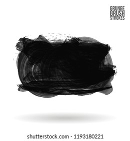 Grey brush stroke and texture. Grunge vector abstract hand - painted element. Underline and border design.