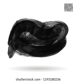 Grey brush stroke and texture. Grunge vector abstract hand - painted element. Underline and border design.