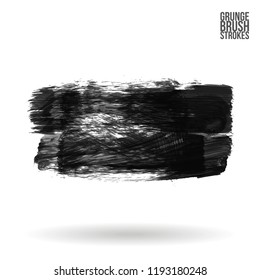 Grey brush stroke and texture. Grunge vector abstract hand - painted element. Underline and border design.