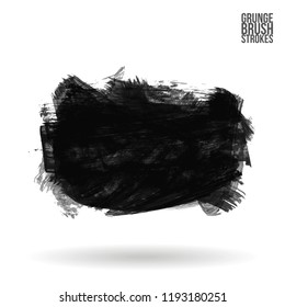 Grey brush stroke and texture. Grunge vector abstract hand - painted element. Underline and border design.
