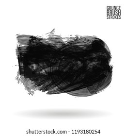 Grey brush stroke and texture. Grunge vector abstract hand - painted element. Underline and border design.