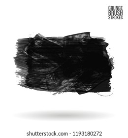 Grey brush stroke and texture. Grunge vector abstract hand - painted element. Underline and border design.