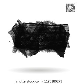 Grey brush stroke and texture. Grunge vector abstract hand - painted element. Underline and border design.