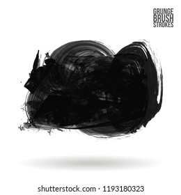 Grey brush stroke and texture. Grunge vector abstract hand - painted element. Underline and border design.
