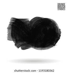 Grey brush stroke and texture. Grunge vector abstract hand - painted element. Underline and border design.