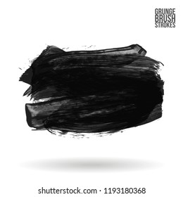 Grey brush stroke and texture. Grunge vector abstract hand - painted element. Underline and border design.