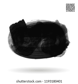 Grey brush stroke and texture. Grunge vector abstract hand - painted element. Underline and border design.