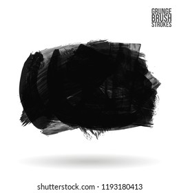 Grey brush stroke and texture. Grunge vector abstract hand - painted element. Underline and border design.