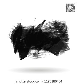 Grey brush stroke and texture. Grunge vector abstract hand - painted element. Underline and border design.