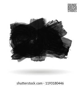 Grey brush stroke and texture. Grunge vector abstract hand - painted element. Underline and border design.