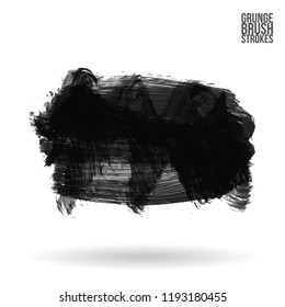 Grey brush stroke and texture. Grunge vector abstract hand - painted element. Underline and border design.