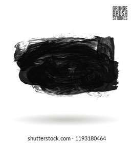 Grey brush stroke and texture. Grunge vector abstract hand - painted element. Underline and border design.