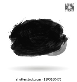 Grey brush stroke and texture. Grunge vector abstract hand - painted element. Underline and border design.