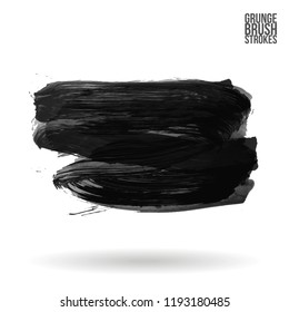 Grey brush stroke and texture. Grunge vector abstract hand - painted element. Underline and border design.