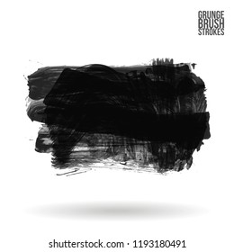 Grey brush stroke and texture. Grunge vector abstract hand - painted element. Underline and border design.