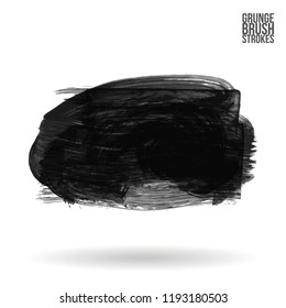 Grey brush stroke and texture. Grunge vector abstract hand - painted element. Underline and border design.
