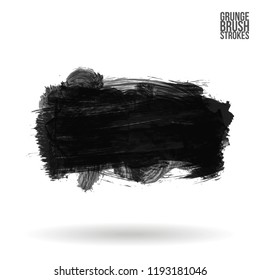 Grey brush stroke and texture. Grunge vector abstract hand - painted element. Underline and border design.