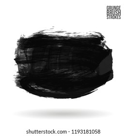 Grey brush stroke and texture. Grunge vector abstract hand - painted element. Underline and border design.