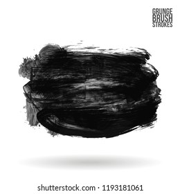 Grey brush stroke and texture. Grunge vector abstract hand - painted element. Underline and border design.