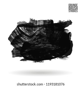 Grey brush stroke and texture. Grunge vector abstract hand - painted element. Underline and border design.