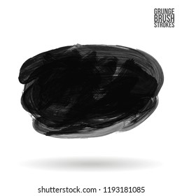 Grey brush stroke and texture. Grunge vector abstract hand - painted element. Underline and border design.