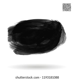 Grey brush stroke and texture. Grunge vector abstract hand - painted element. Underline and border design.
