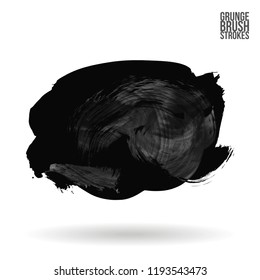 Grey  brush stroke and texture. Grunge vector abstract hand - painted element. Underline and border design.