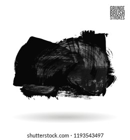 Grey  brush stroke and texture. Grunge vector abstract hand - painted element. Underline and border design.