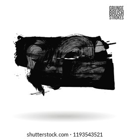Grey  brush stroke and texture. Grunge vector abstract hand - painted element. Underline and border design.