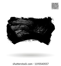 Grey  brush stroke and texture. Grunge vector abstract hand - painted element. Underline and border design.