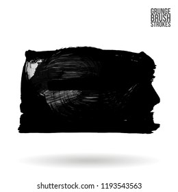 Grey  brush stroke and texture. Grunge vector abstract hand - painted element. Underline and border design.