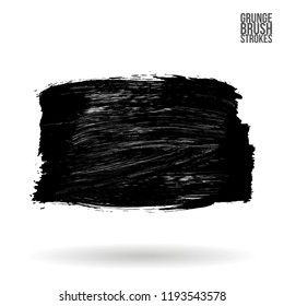 Grey  brush stroke and texture. Grunge vector abstract hand - painted element. Underline and border design.