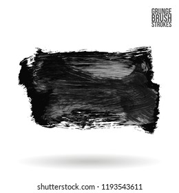 Grey  brush stroke and texture. Grunge vector abstract hand - painted element. Underline and border design.