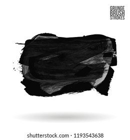 Grey  brush stroke and texture. Grunge vector abstract hand - painted element. Underline and border design.