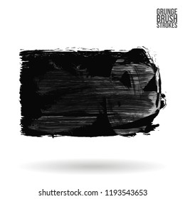 Grey  brush stroke and texture. Grunge vector abstract hand - painted element. Underline and border design.